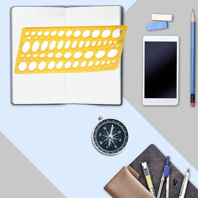 Utoolmart Geometric Drawing Template Measuring Ruler 25cm