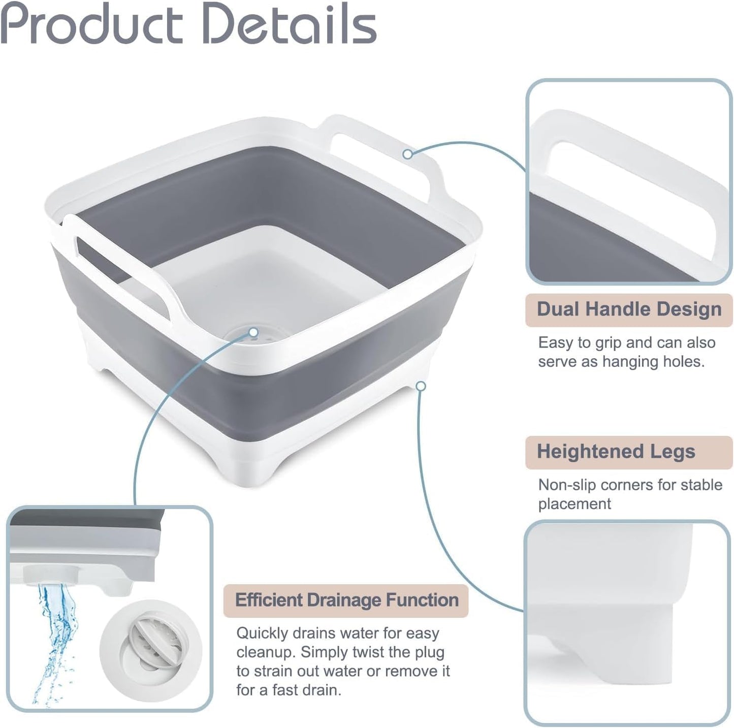 Collapsible Wash Basin For Baby Bottles,Outdoor Multiuse Foldable Sink Tub, Dishpan, Outdoor Camping Sink,Vegetable Washing Basin,Beverage Tubs,RV