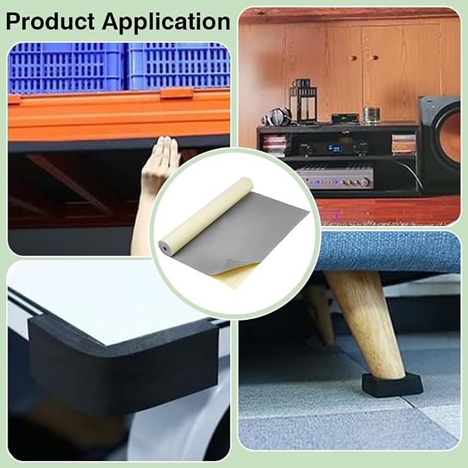 BENECREAT 78.7x15.7 Inch Light Grey Self-Adhesive EVA Foam Roll, 1mm Thick