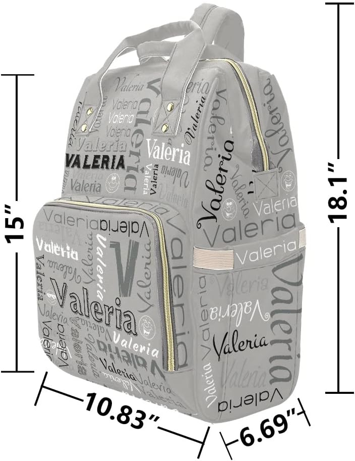 Name Gray Diaper Bags with Name Waterproof Mummy Backpack Nappy Nursing Baby Bags Gifts Tote Bag for Women