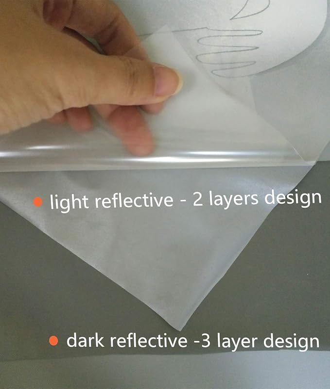 guangyintong Reflective Light Grey Heat Transfer Vinyl HTV Rolls, Light Grey