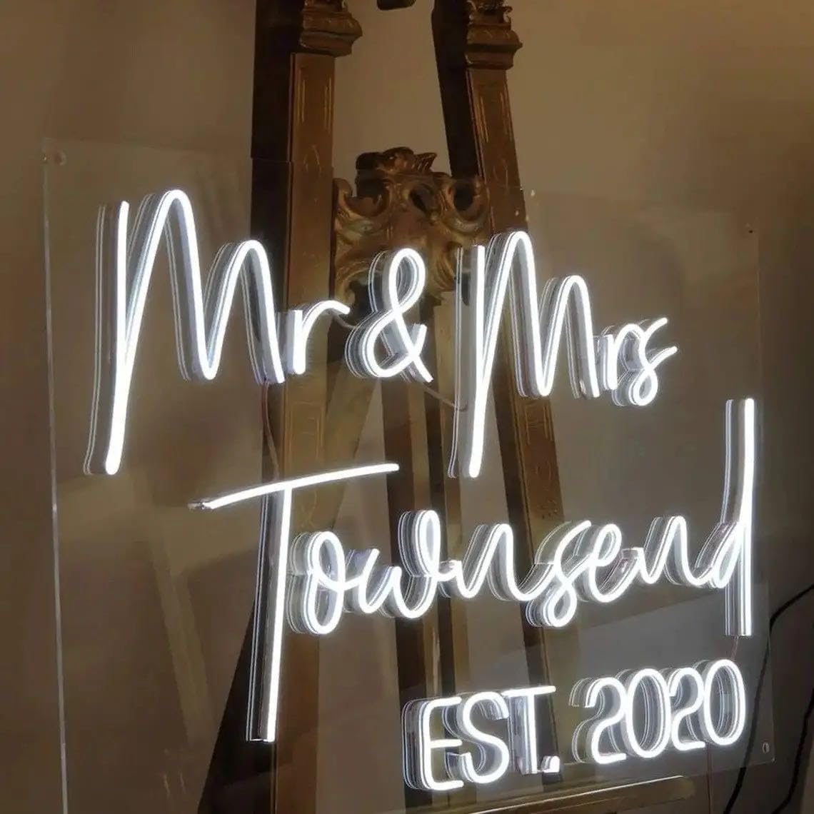 Custom Neon Sign, Neon Sign Customizable Large LED Wedding Neon Name, Custom Light Signage Personalized for Wedding Anniversary, Light Up Sign for Christmas Party Gift
