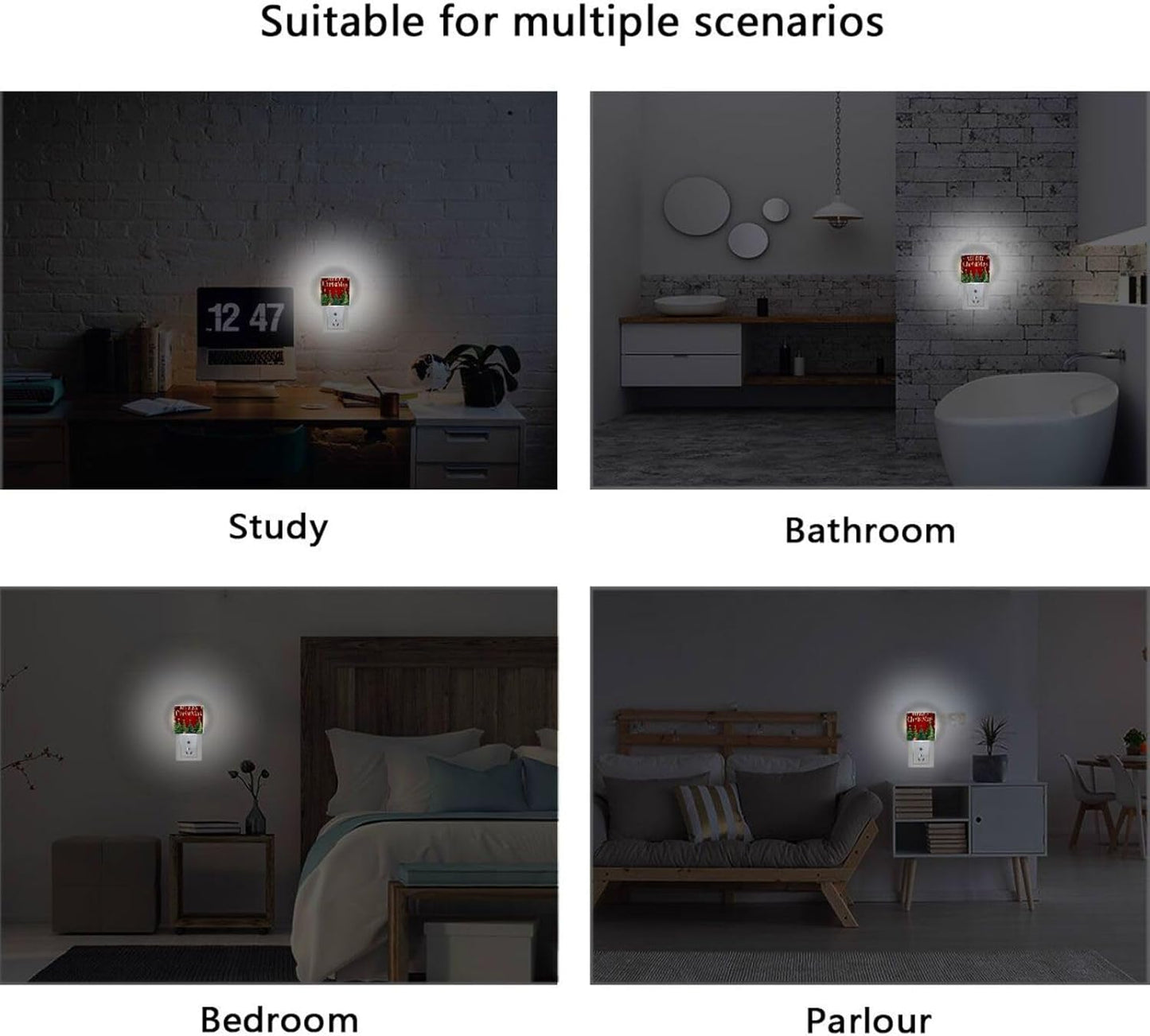 Aslsiy Night Light for Kids Christmas Tree Snowflakes Sparkling (20) Plug in Wall Lamp LED Dusk to Dawn Sensor Energy Saving Nightlight for Boys Girls Men Women