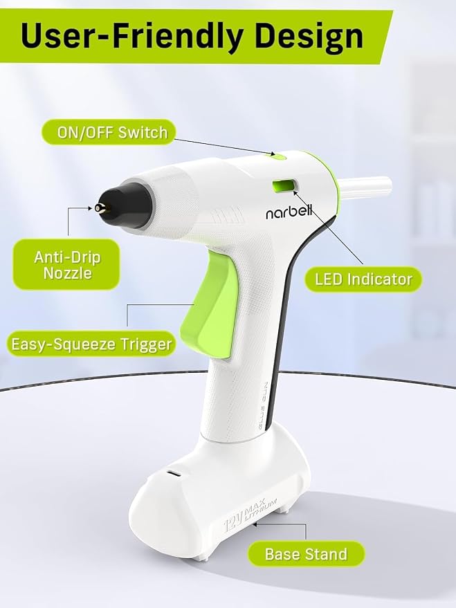 Narbell 12V Full Size Hot Glue Gun Cordless