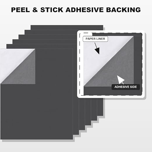 6PCS Large Self Adhesive Felt Sheet, 13.4"x10.8", 2mm Thick Stiff Felt Fabric