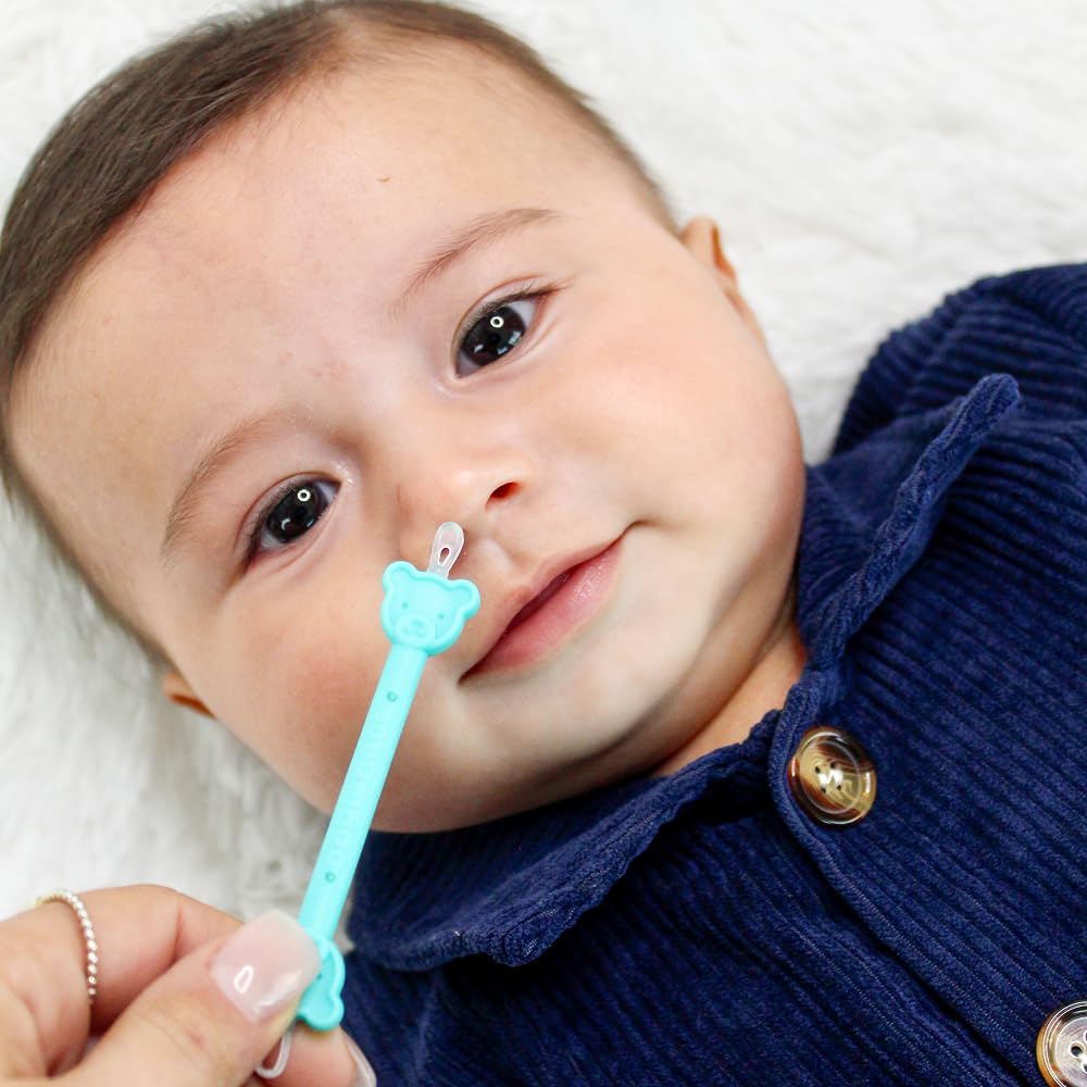 oogiebear: Baby Nose Cleaner & Ear Wax Removal Tool - Safe Booger & Earwax Removal for Newborns, Infants, Toddlers - Dual-Ended - Essential Baby Stuff, Diaper Bag Must-Have, with CASE
