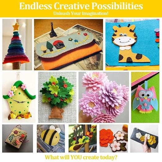 15 Pack Self Adhesive Felt Sheets 10 Colors DIY Sticky Back Felt