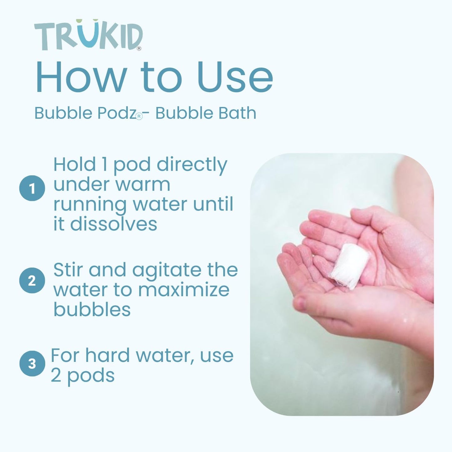TruKid Lavender Bubble Podz & BubbleGlove Set – Bubble Bath Pods with 2 Wash Gloves for a Calming Bath Routine