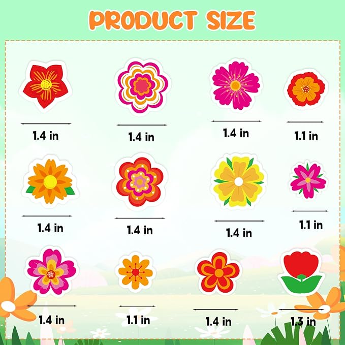 300Pcs Flower Foam Stickers, Self-Adhesive Spring Foam Stickers Colorful Flower
