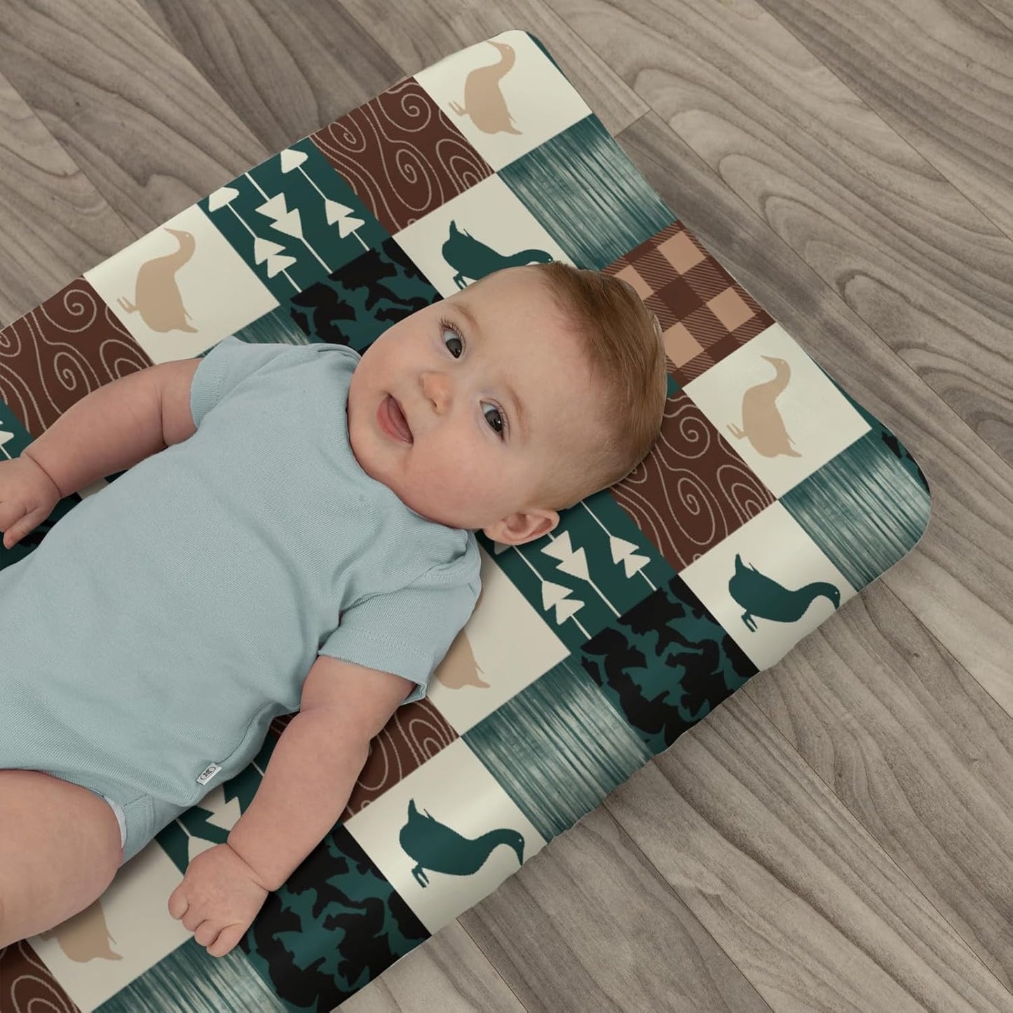 Camouflage Duck Hunting Changing Pad Covers for Baby Girl Boy Green Mallard Ducks Plaids Fitted Change Table Cover Mats Wild Ducks Soft Diaper Changing Table Sheets 32''×16''