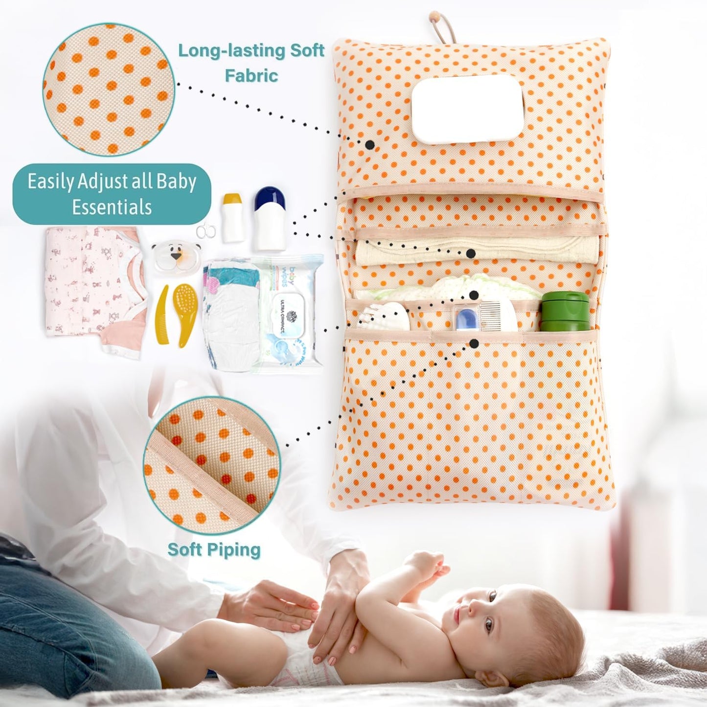 HAMUR Baby Diaper Bag Organizer – Travel-Friendly, Compact & Foldable | Stroller Pouch for Newborn Essentials – Must-Have for Boys & Girls (Halloween)