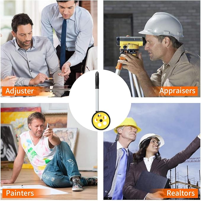Zozen 4-Inch Measuring Wheel in Feet and Inches, One-Key to Reset | Telescopic