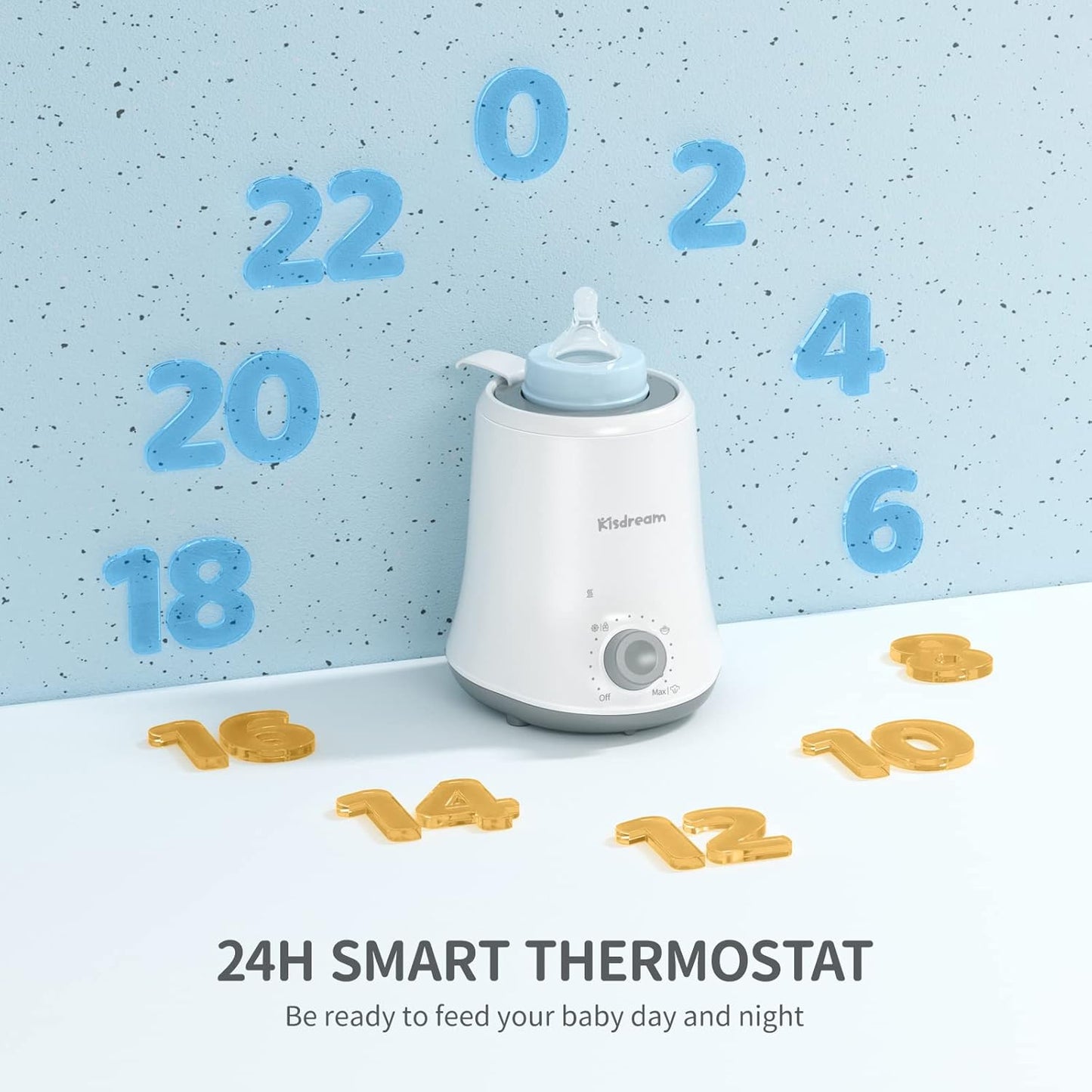 Baby Bottle Warmer, Bottle Warmer, Baby Defrost Warmer&Rapid Food Heater for Breastmilk and Formula, Precise Temperature Control, Fit All Baby Bottles