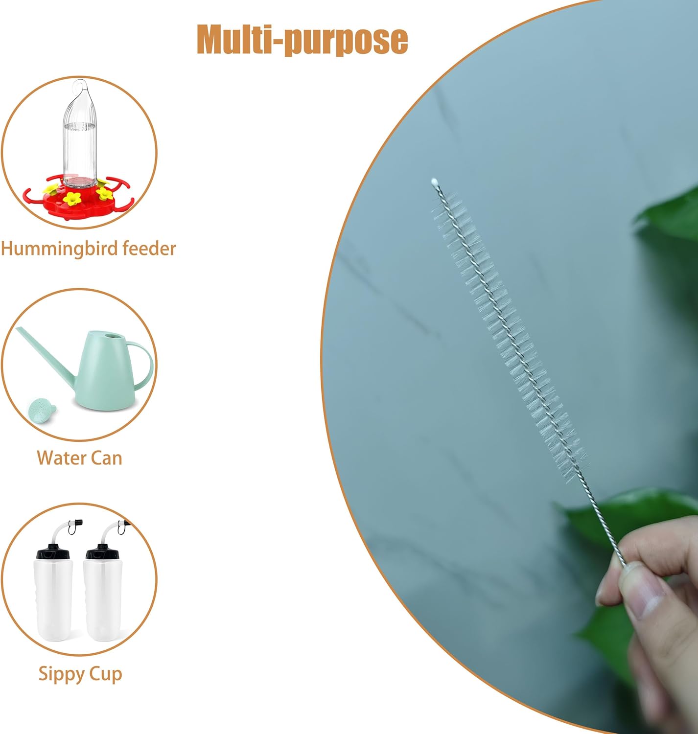 3 Pack Straw Cleaner Brush,Straw Cleaner Brush Extra Long for 40, 30, 20 oz Stanley Mug ,Straw Cleaner with 304 Stainless Steel ,Straw Brush for Baby Bottles, Glass/Silicone Straws & Pipe Cleaners.