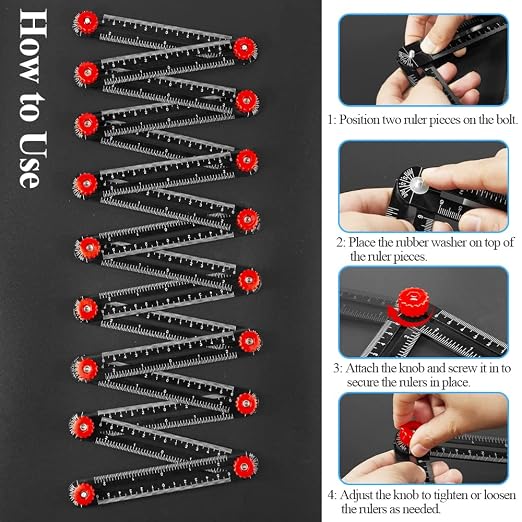 16-Sided Multi Angle Measuring Ruler, Angle Finder