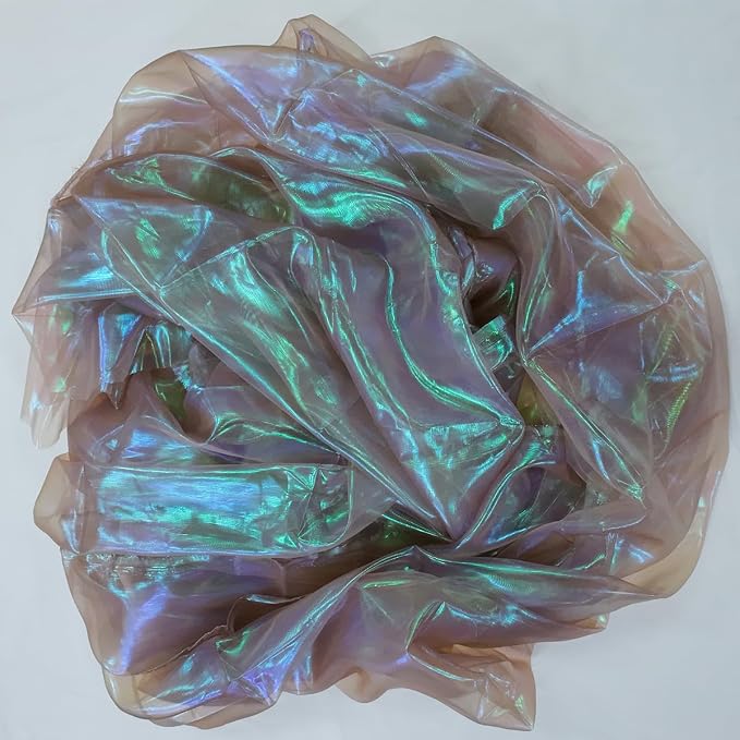 Coffee Brown Iridescent Organza Fabric