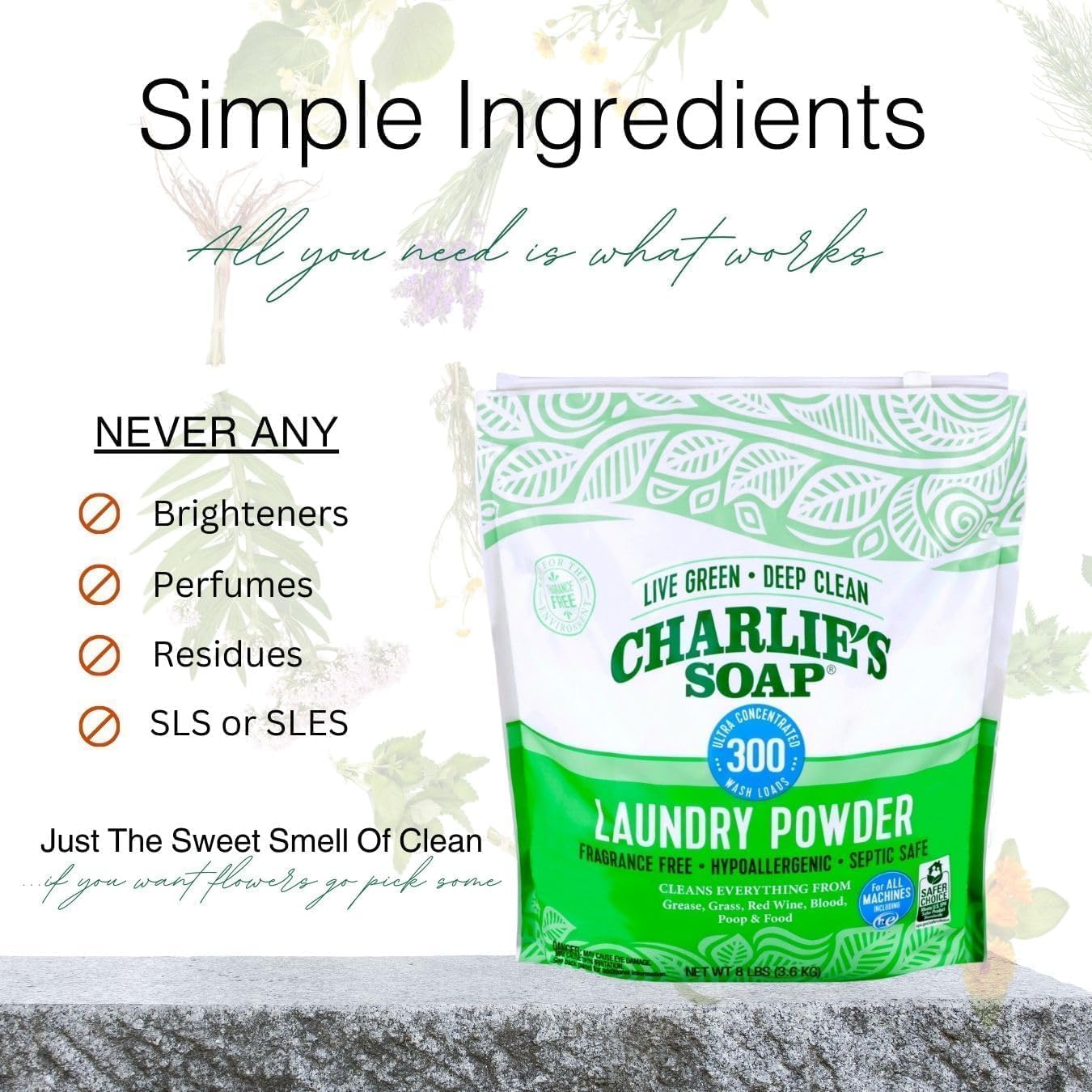 Charlie’s Soap Laundry Powder (100 Loads, 3 Pack) Hypoallergenic Deep Cleaning Washing Powder Detergent – Eco-Friendly, Safe, and Effective