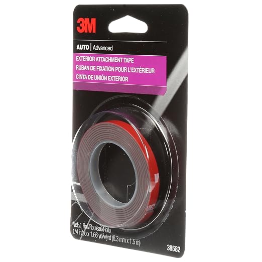 3M Auto Exterior Attachment Tape, 1/4 in x 5 ft, Heavy Duty Double-Sided
