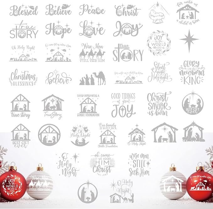 40 Pieces Christmas Nativity Stickers