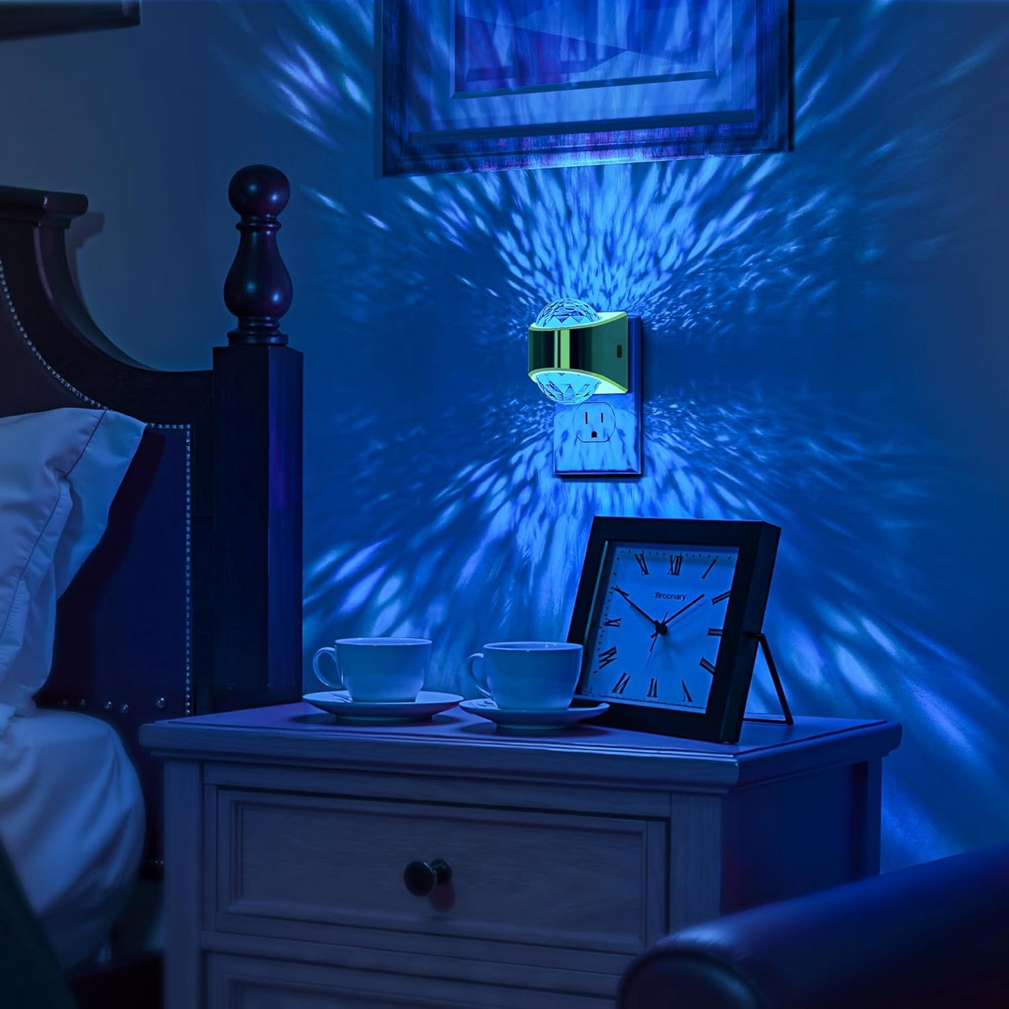 Night Lights Plug into Wall, Star Projector for Bedroom, Gold Night Light Projector for Kids, 9-Color RGB Galaxy Nightlight with Dusk to Dawn Sensor for Bathroom, Home Gaming Room Decor Gifts