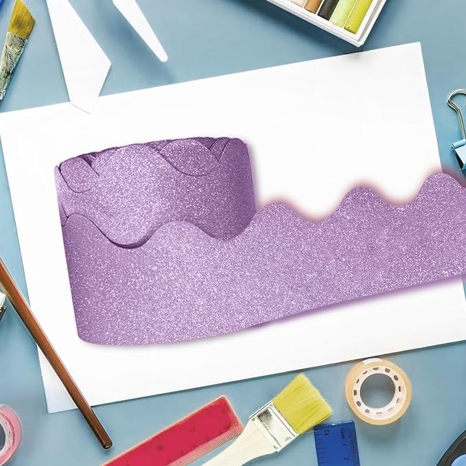 70Ft Shine Bulletin Board Borders,Scalloped Poster Boards Decorations Trim