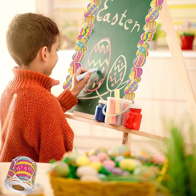 69 Feet Bulletin Board Borders,Colorful Egg Border and Bulletin Board Border