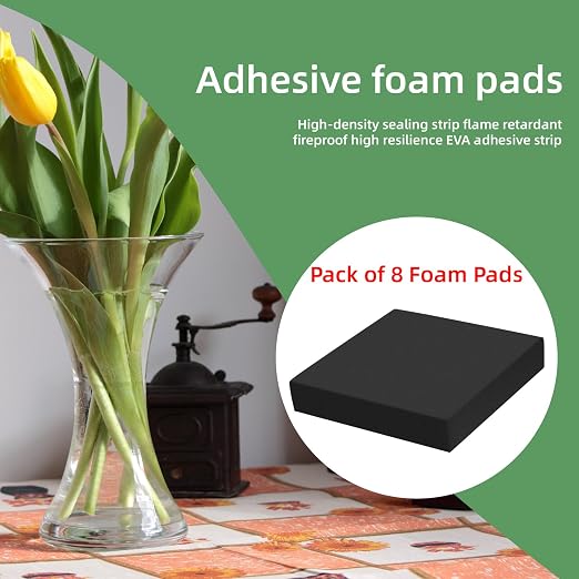 8Pcs Black EVA Foam Pad 4in x 4in x 3/4in High Density Closed Cell Foam Sheet