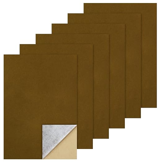 Biaungdo Brown Self Adhesive Felt Sheets, 8 x 12 Inch, Felts Fabric