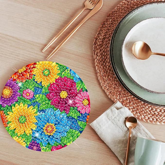 ijbnhd 8 Pcs Diamond Art Coasters