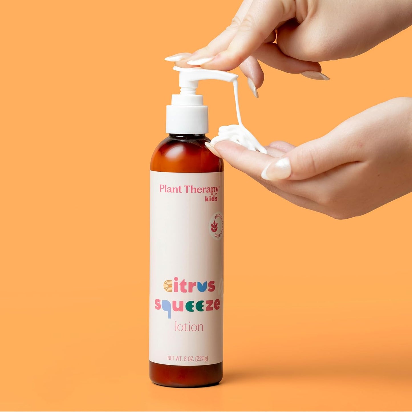 Plant Therapy Kids Citrus Squeeze Lotion 8 oz Uplifting Natural Scent, Soothes & Softens from Head to Toe, Lightweight, Fast-Absorbing Daily Hydration