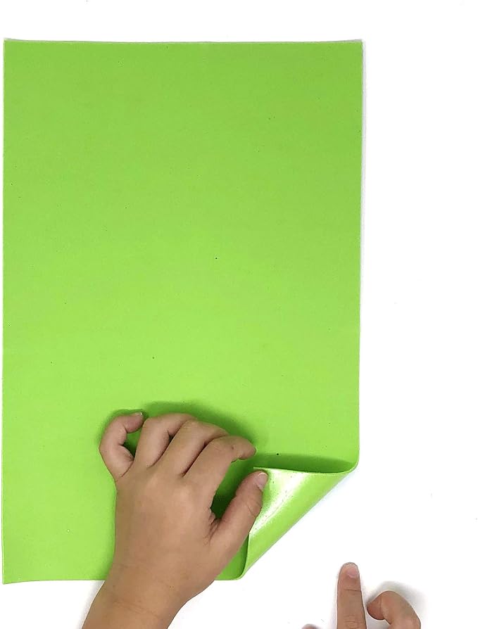 Allgala 20 Pack Self-Adhesive EVA Foam Paper 8x12 Inch Sheets-Lime-CF85409