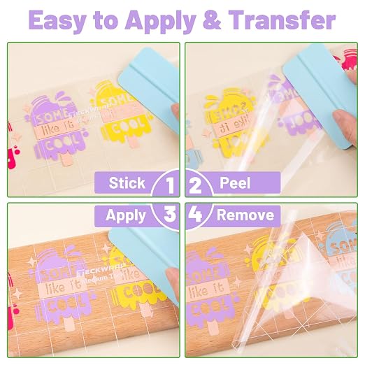 TECKWRAP Clear Transfer Tape for Vinyl -12INCH x 10 FT, Printable HTV, DIY