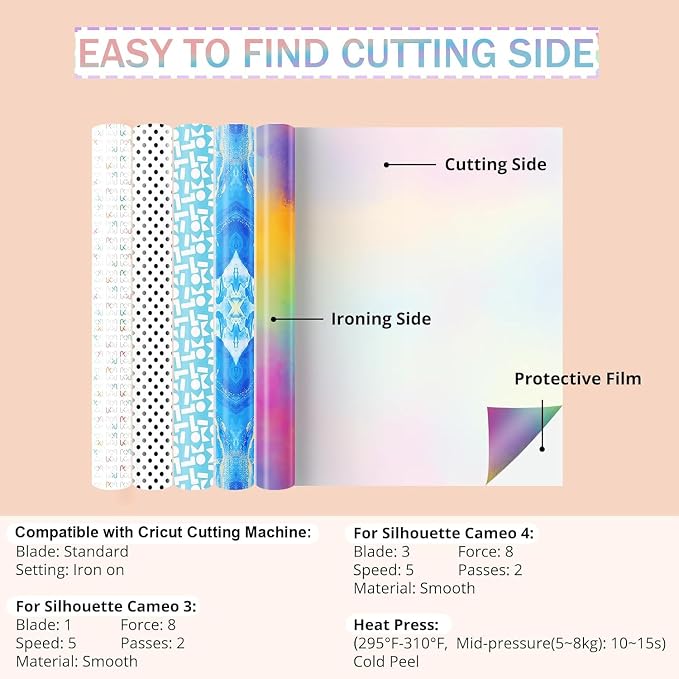 HTVRONT Tie Dye HTV Heat Transfer Vinyl Rolls