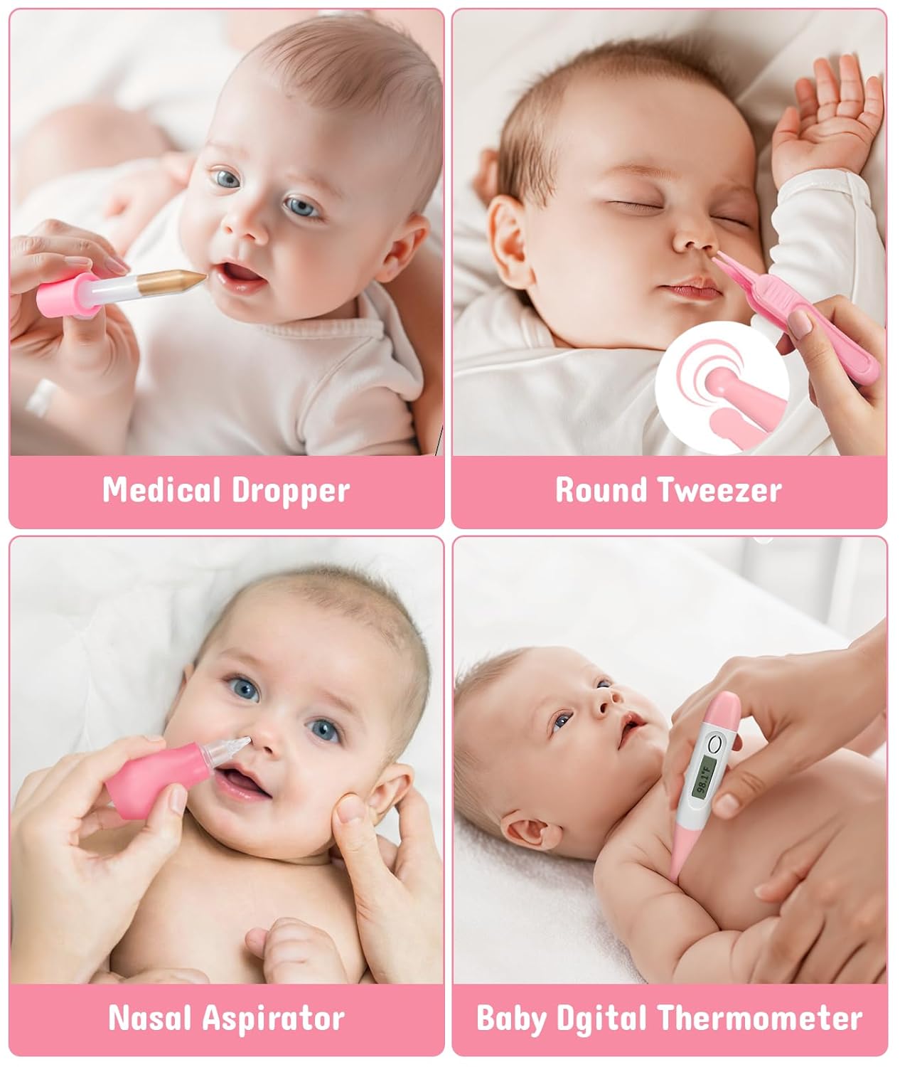Baby Healthcare and Grooming Kit, Electric Safety Nail Trimmer Baby Nursery Kit, Newborn Care Kits with Hair Brush Comb for Newborn Infant Toddlers Baby Boys Girls Kids, Baby Shower Gifts