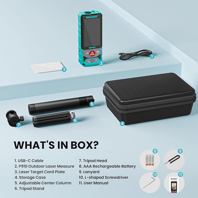 MILESEEY P9 Outdoor Laser Measuring Tool, 985ft Professional Laser Distance
