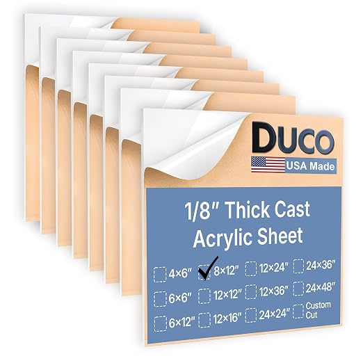 Duco White Cast Acrylic Sheets 1/8" Thick 8" x 12"