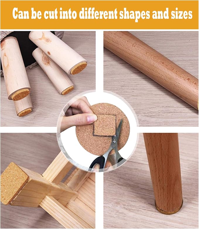 Self-Adhesive Cork Round, Allazone 120 Pack 9 x 9CM Cork Backing Sheets