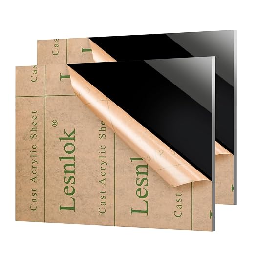 4 x 6 Black Acrylic Sheet 1/4 inch Thick 6mm 2 Pieces Black Plexiglass Sheet
