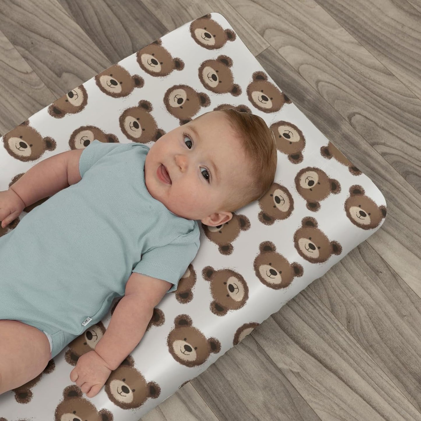 Neutral Boho Bears Changing Pad Covers for Baby Girls Boys Cute Brown Bear Fitted Change Table Covers Mats Watercolor Bears Soft Nursery Diaper Change Table Sheets for 32''×16'' Contoured Pad