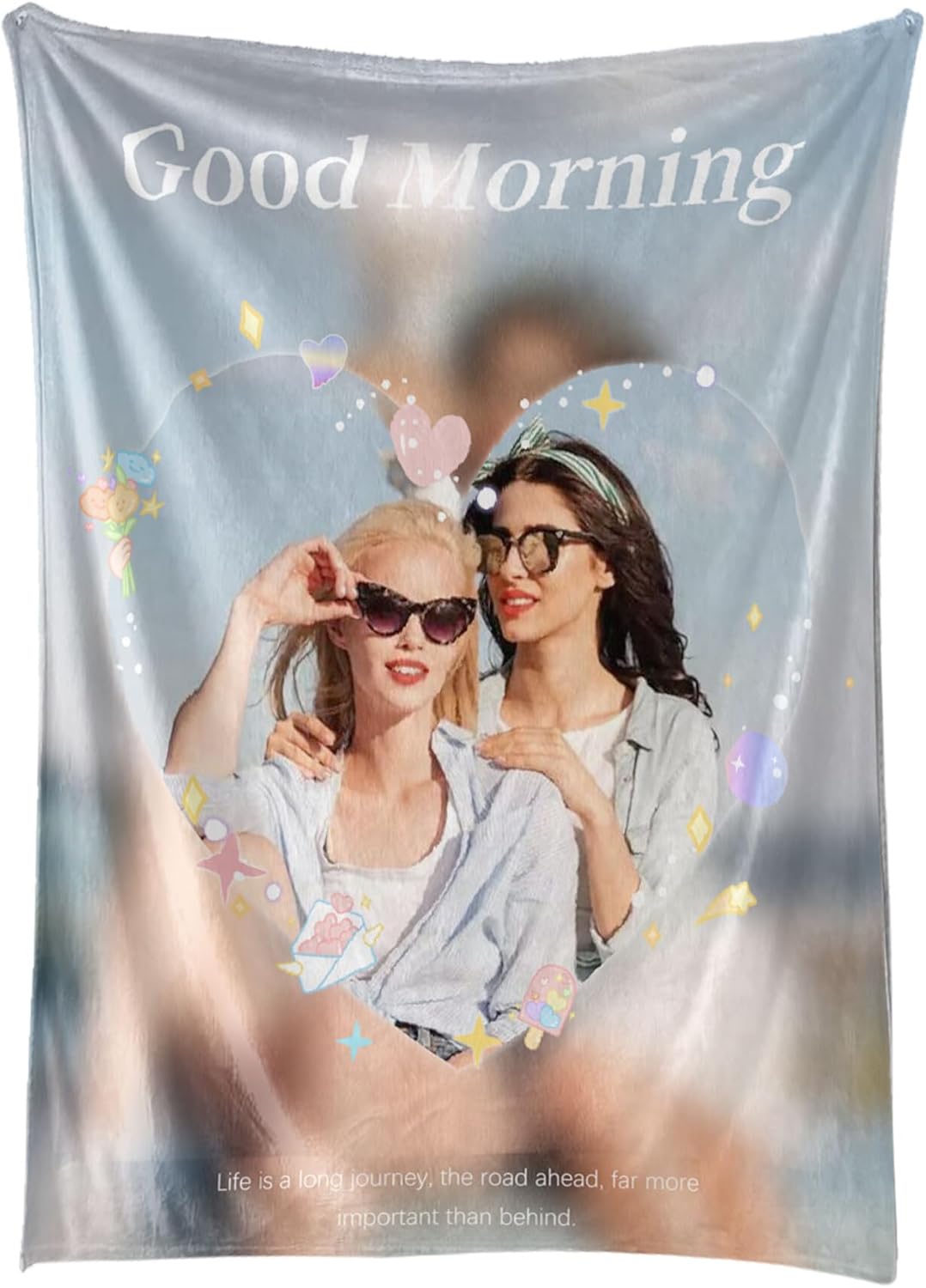 Personalized Blanket with Photos Text Custom Blanket Thows with Picture Customizable Flannel Blankets Gifts for Mom Dad Couple Girlfriend Boyfriend Wife Husband, 60 * 80in
