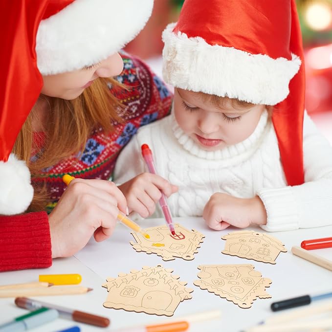 COCHIE Wooden Christmas Ornaments to Paint