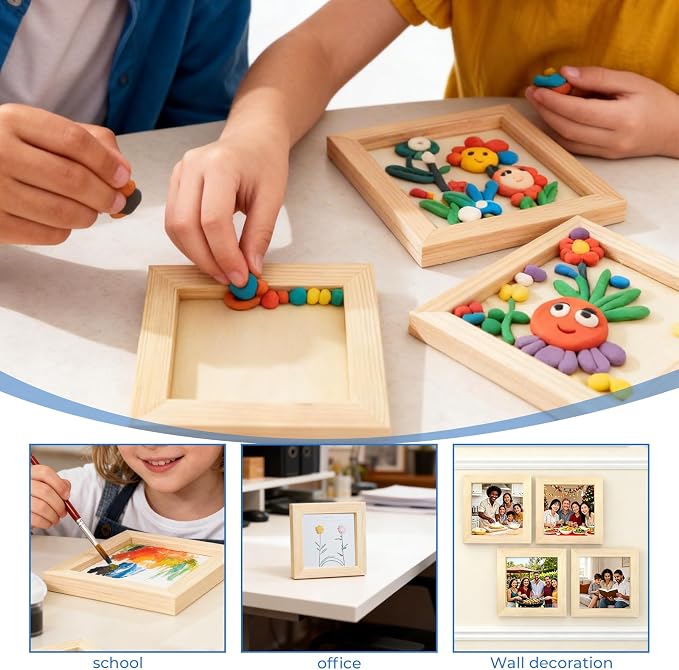 FSWCCK 5 Pack 6 x 6 inch Wood Panel Boards, Unfinished Wood Canvas Panels