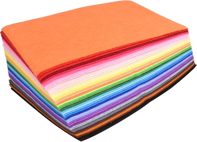 40pcs Coloured Felt Cloth Nonwoven 8 x 12 inches Felt Fabric Sheets DIY Craft