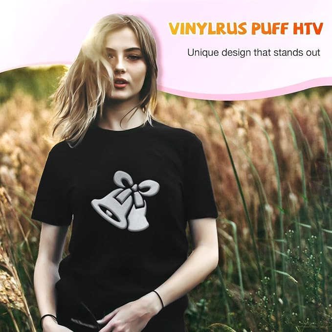 VinylRus White Puff Vinyl Heat Transfer 3D -12” x 6ft Puff Iron on Vinyl