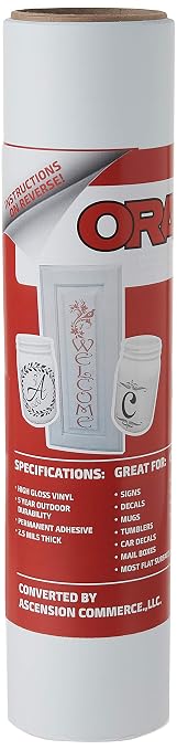 12.125" x 10ft Roll of Oracal 651 Matte White Craft Vinyl