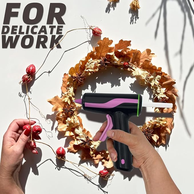 Cordless Hot Glue Gun Smart Power-Off, Mini Glue Gun Kit USB-C Rechargeable |