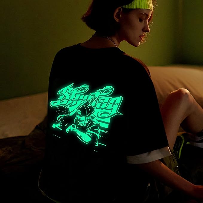 FUNKAKA Glow in The Dark Heat Transfer Vinyl Roll, Glow in The Dark HTV Vinyl