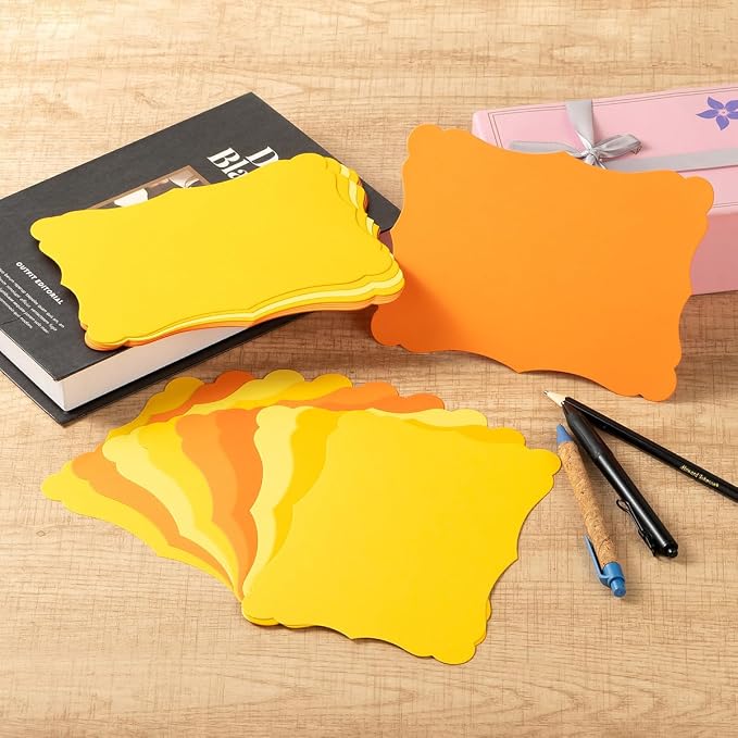 50 Pack Blank Kraft Greeting Cards, 5 Colors, 5x7IN | Thick Cardstock Paper
