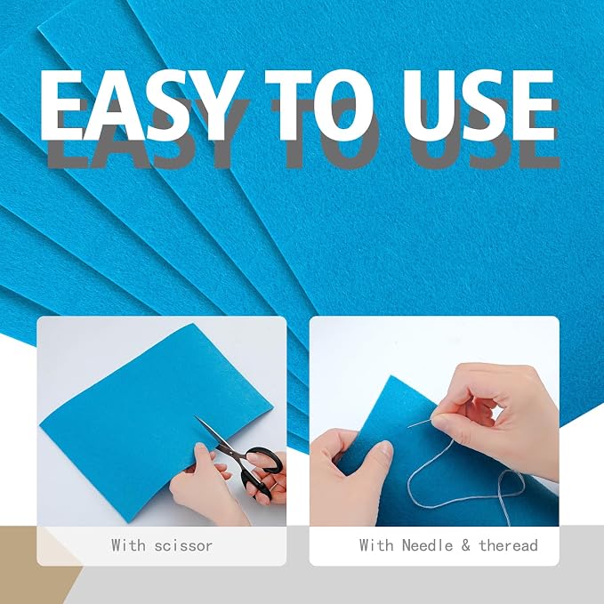 HaoFeiJH Blue Acrylic 100% Polypropylene Solid Felt Fabric Sheets