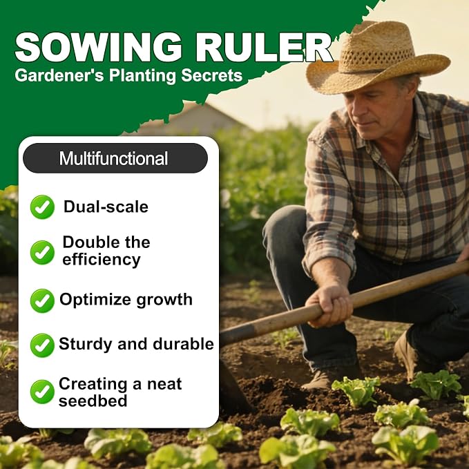 Seeding Ruler with Holes Wood, Seeding Ruler with Holes, Spacer Tool Seeder